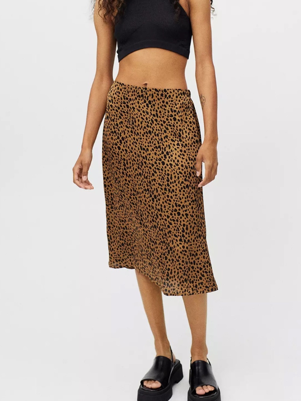 Urban Outfitters Leopard Print Midi Skirt
